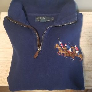 Men's Blue Half Zip Ralph Lauren Sweater LG